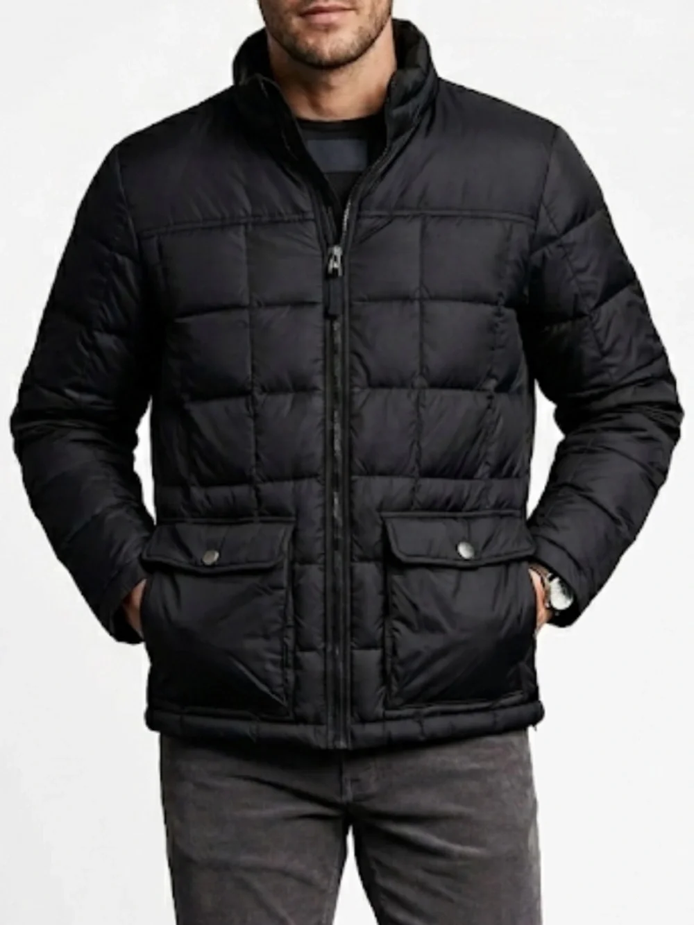 Land’s End Men's Black Quilted Puffer Jacket